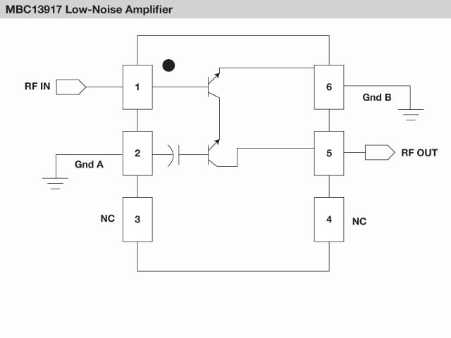 NXP<sup>®</sup> MBC13917 Low Noise Amplifier Block Diagram