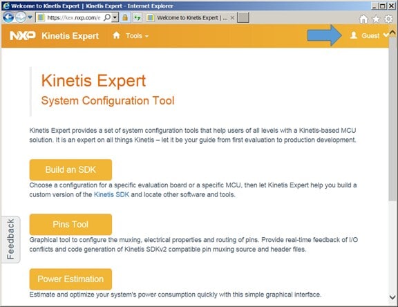Navigate to https://mcuxpresso.nxp.com/en/welcome