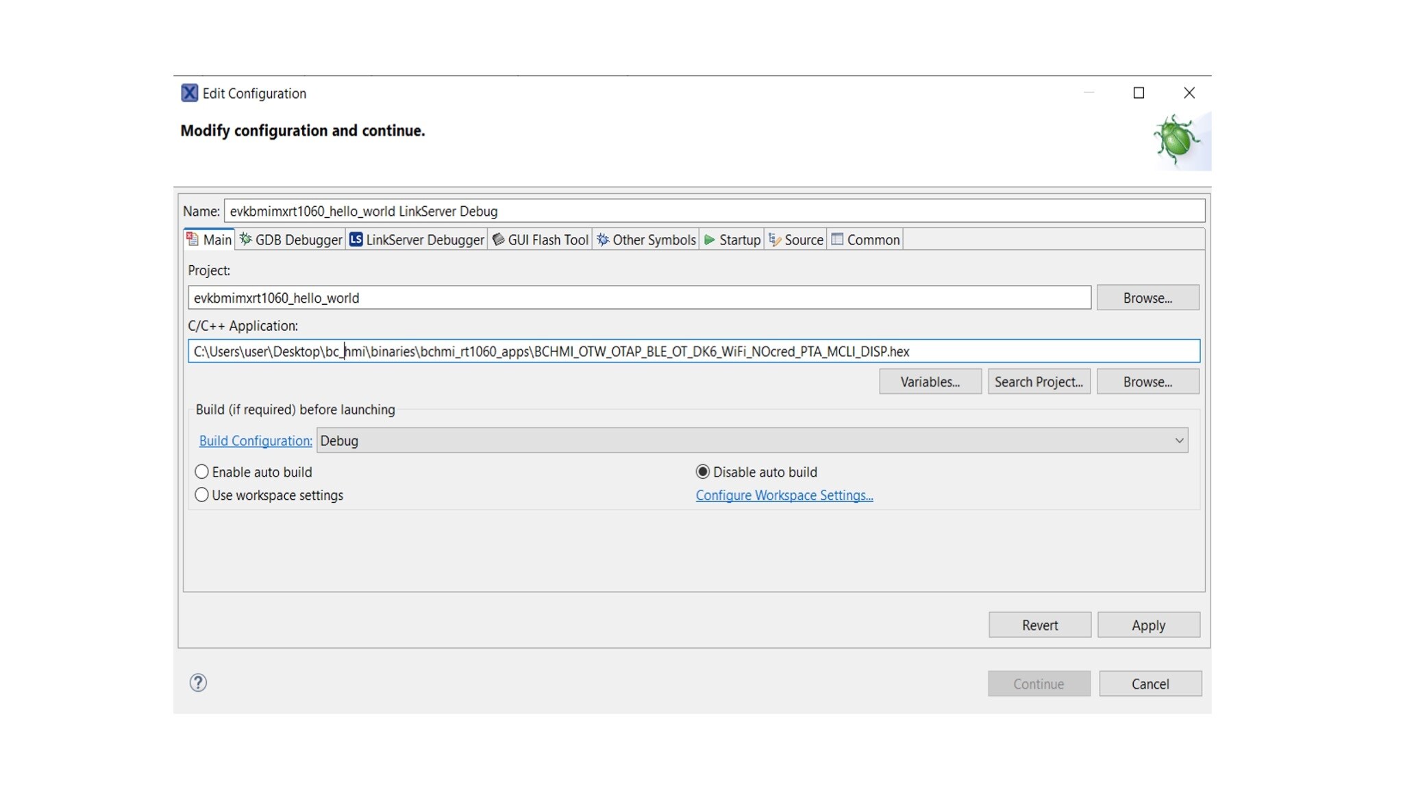 Edit Configuration screenshot