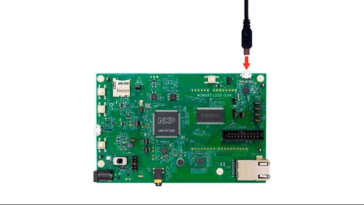 Getting Started with the MIMXRT1020-EVK - Plug in the Board