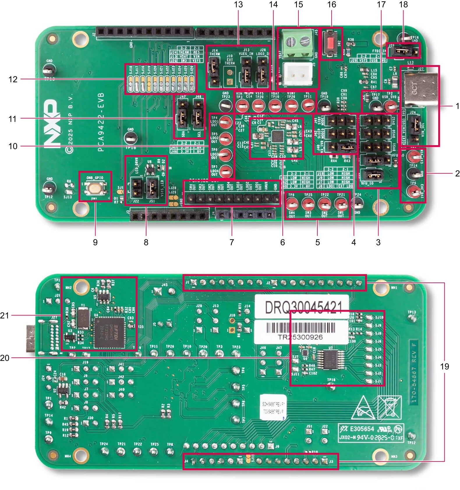 PCA9422-EVB Main Board Blocks