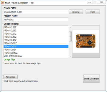 KSDK-PROJECT-GENERATOR-KV31F