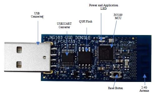 OM15080-JN5189 : 适用于Zigbee和线程网络的JN5189 USB加密狗 thumbnail