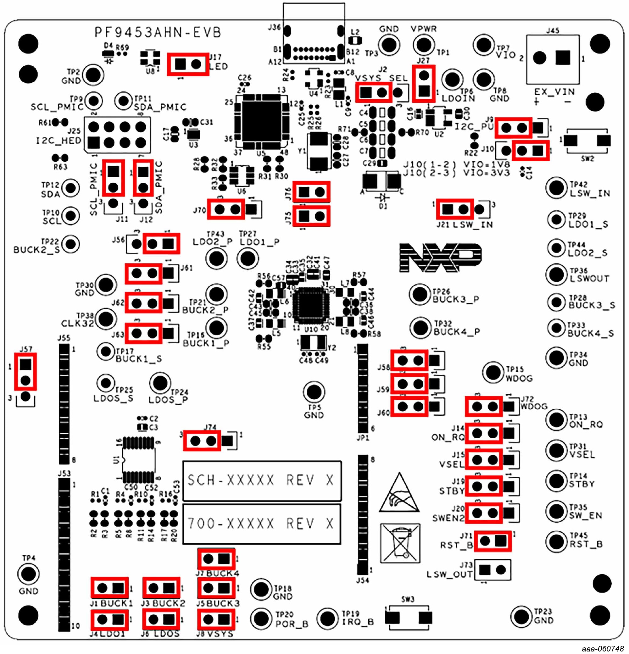 Figure 2. Evaluation Board Default Jumper Configuration