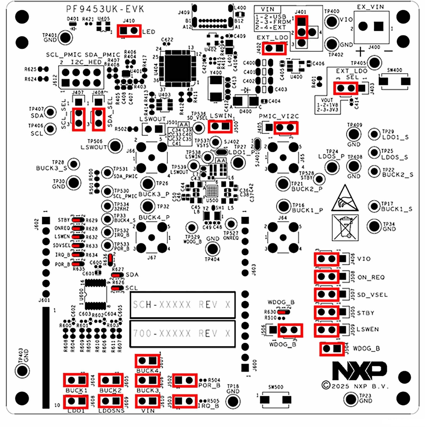 Figure 3. Evaluation Board Default Jumper Configuration