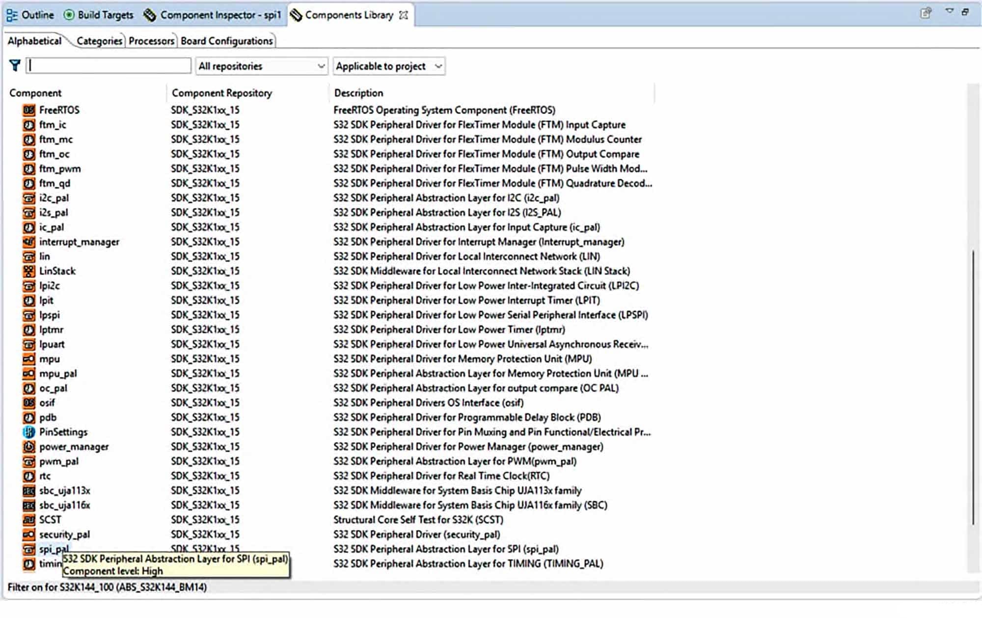 Figure 11. Add Components from S32 SDK Repository