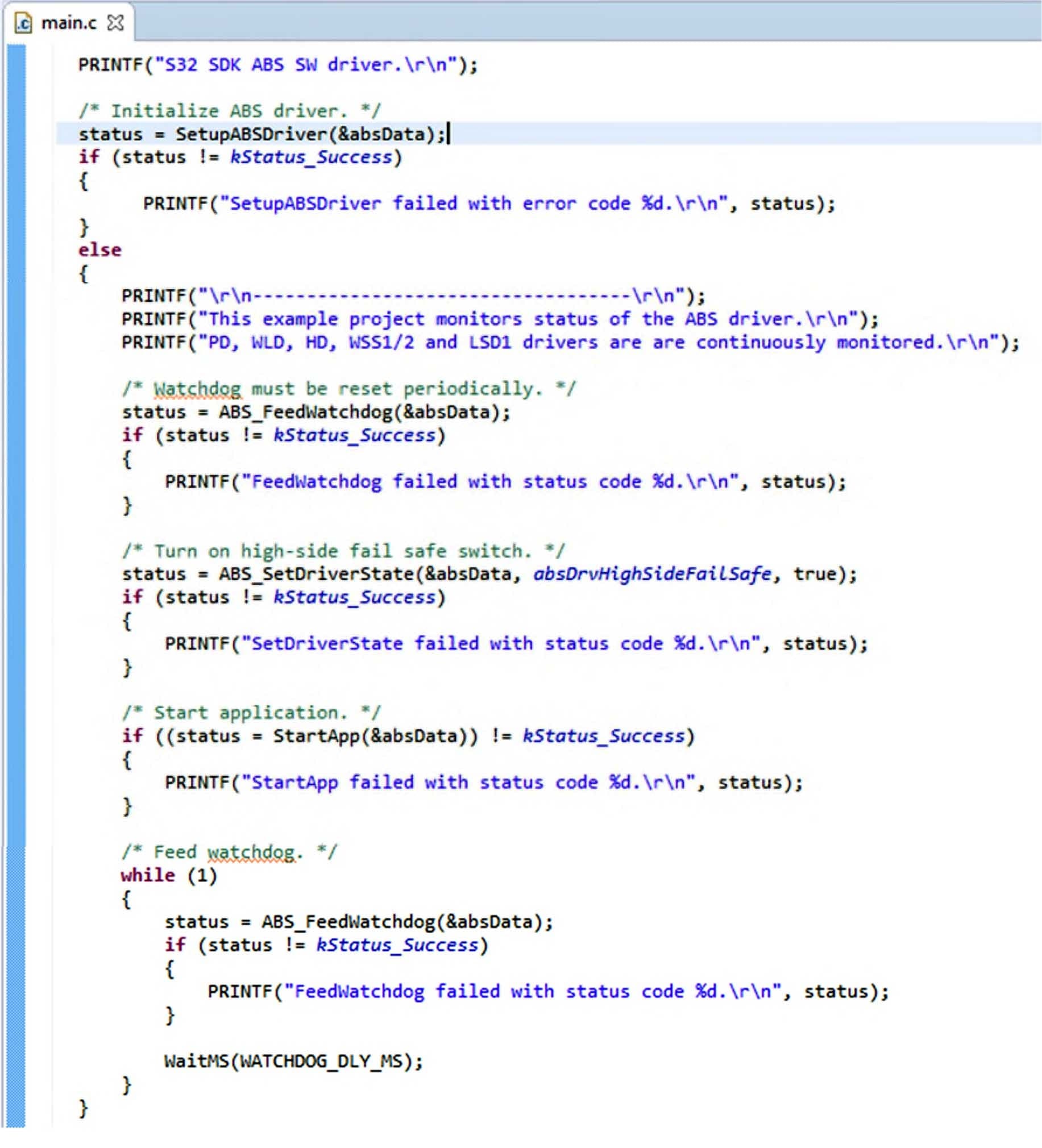 Figure 19. User Application Using ABS SW Driver