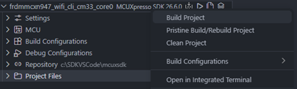MCUX VS Code import example - step 9