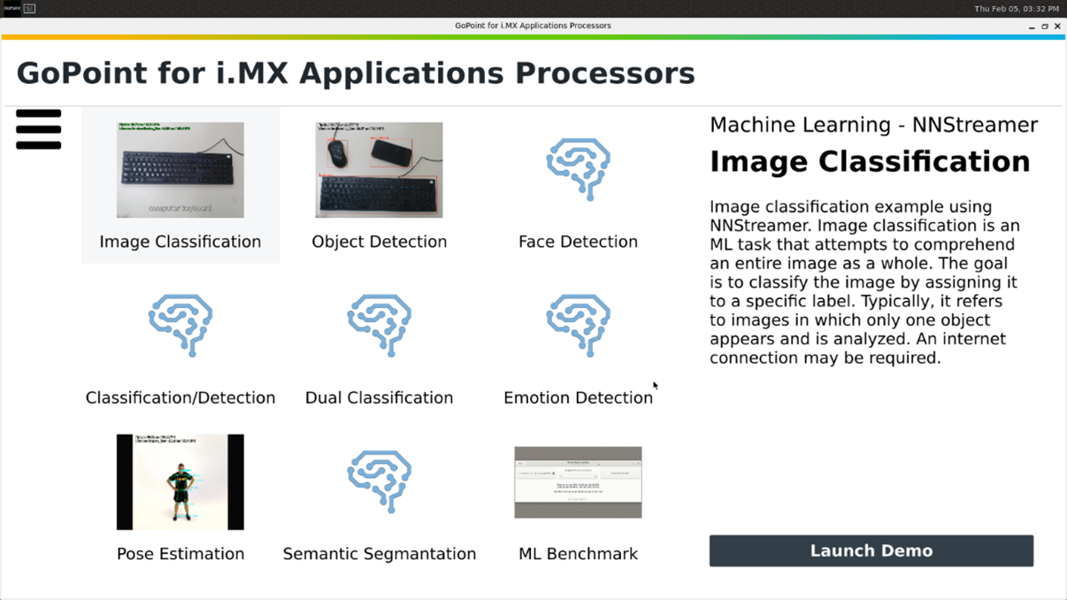 Figure 7: Available example applications
