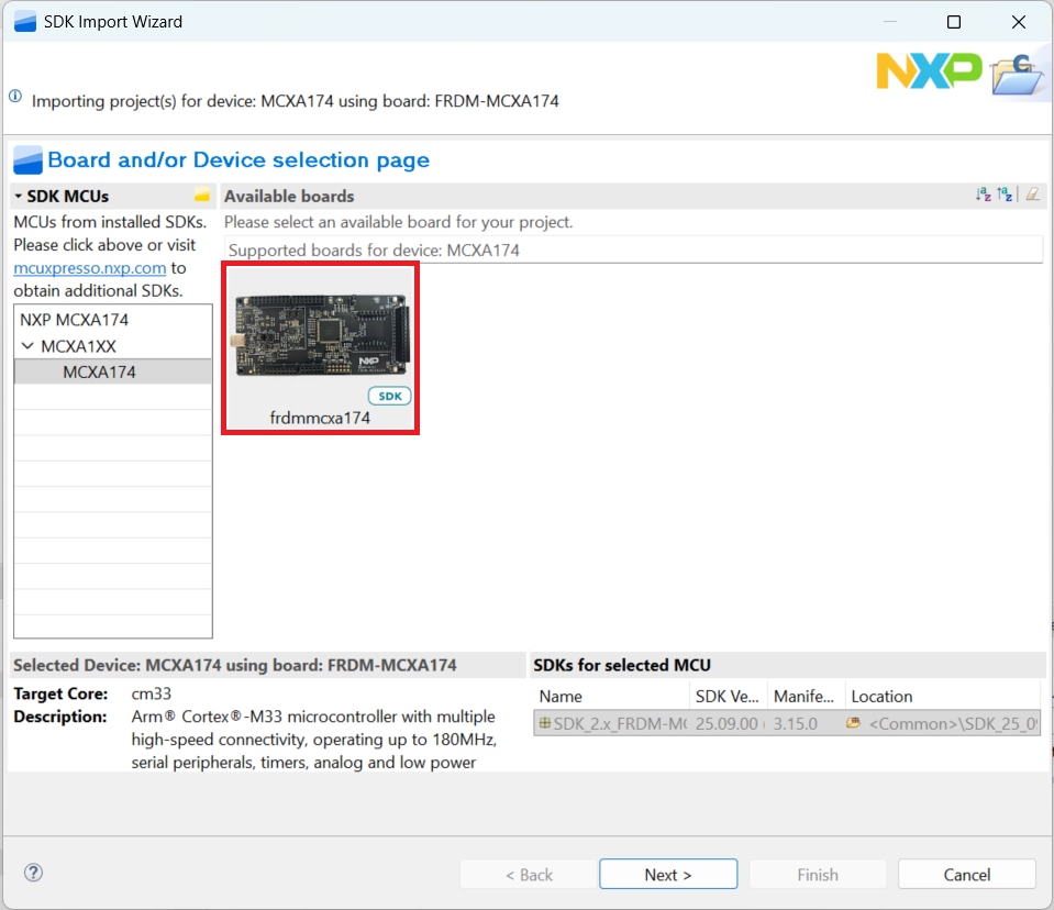 Clone an Example Project from MCUXpresso IDE -step 1