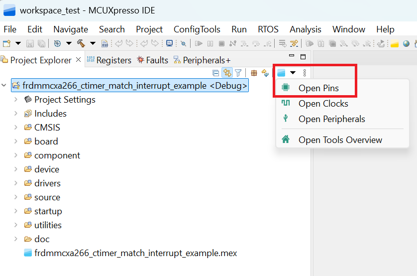 Clone an Example Project Using MCUXpresso Config Tool for 3rd Party IDE - step 1