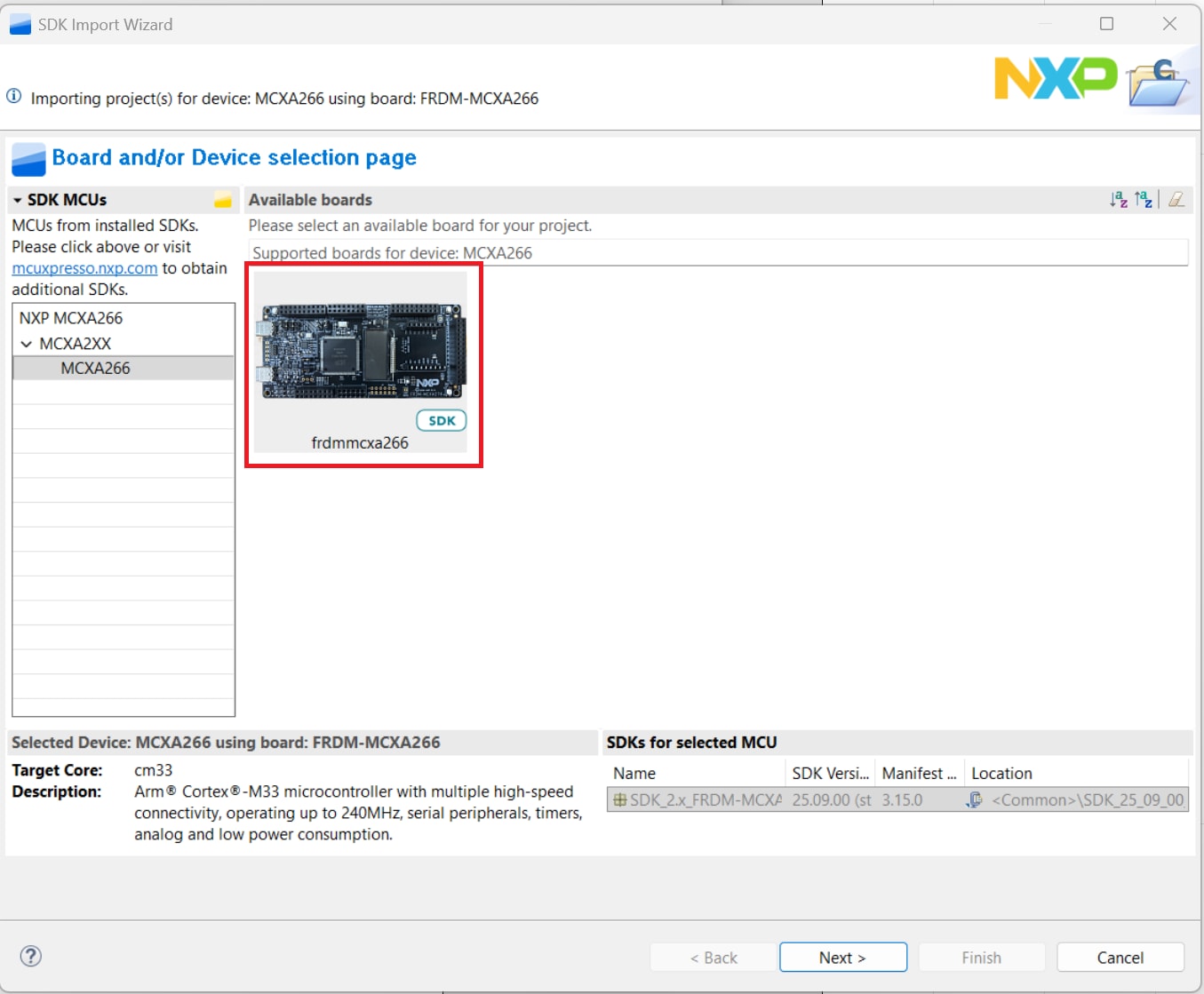 Build and flash application using MCUXpresso IDE - step 2-1