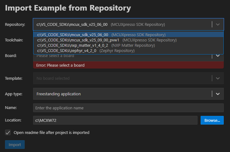 Build and flash application using MCUXpresso VS - step 4