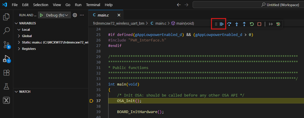 Build and flash application using MCUXpresso VS - step 12