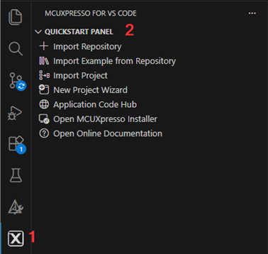 MCUX VS Code import example - step 1