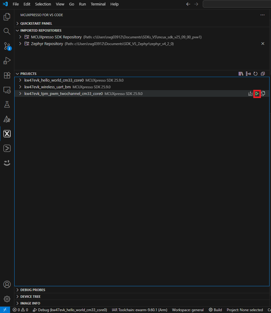 Clone an Example Project from MCUXpresso for VS Code IDE - step -4