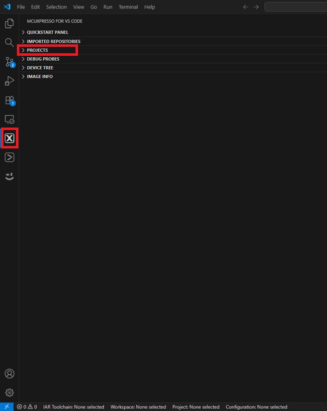 Build and flash application using MCUXpresso for VS Code IDE - step 1