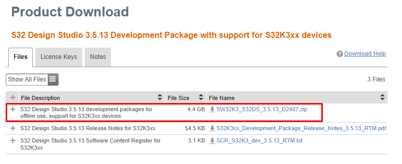 Download S32K3 Development Package 3