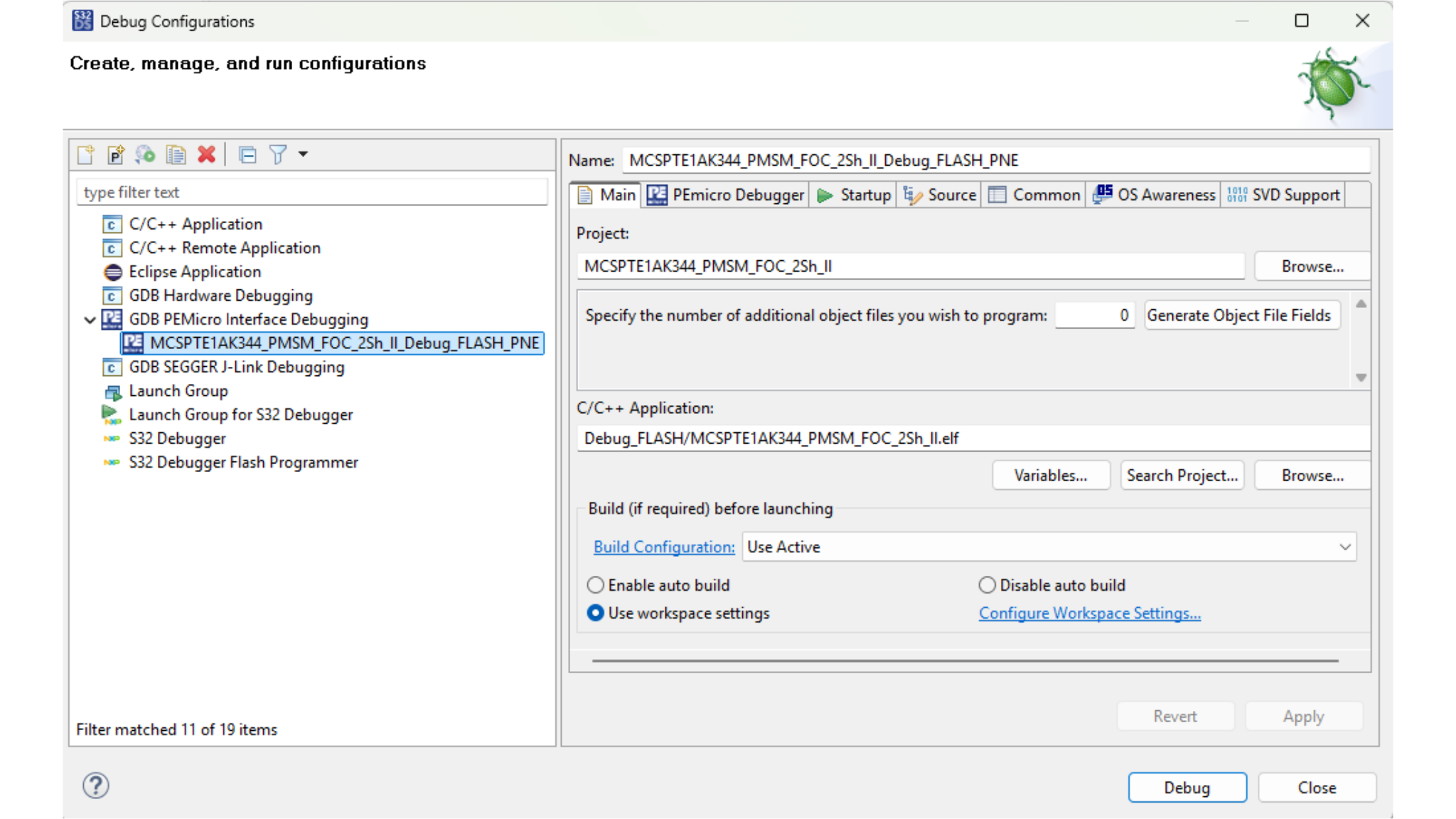 Figure 39. Debug Configuration