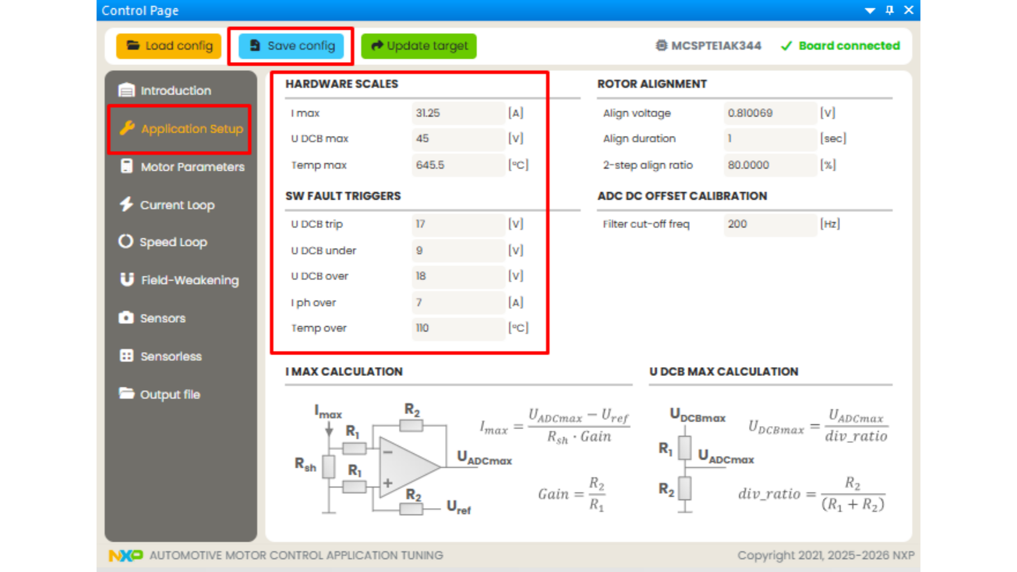 Figure 44. Application Setup