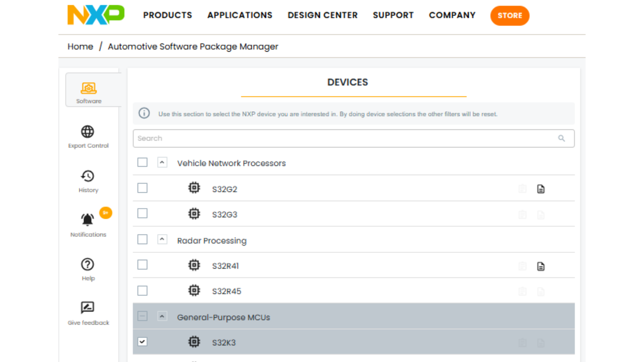 Figure 6. Package Manager S32K3