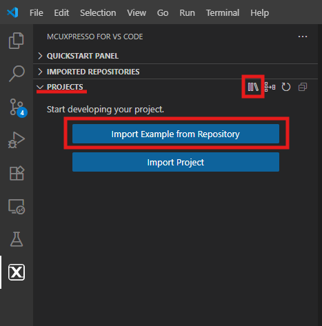 Build and flash application using MCUXpresso IDE - step 2