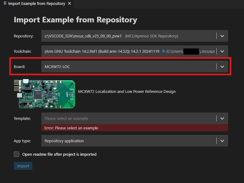 Build and flash application using MCUXpresso IDE - step 4