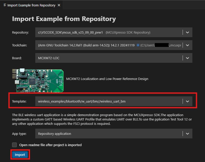 Build and flash application using MCUXpresso IDE - step 5