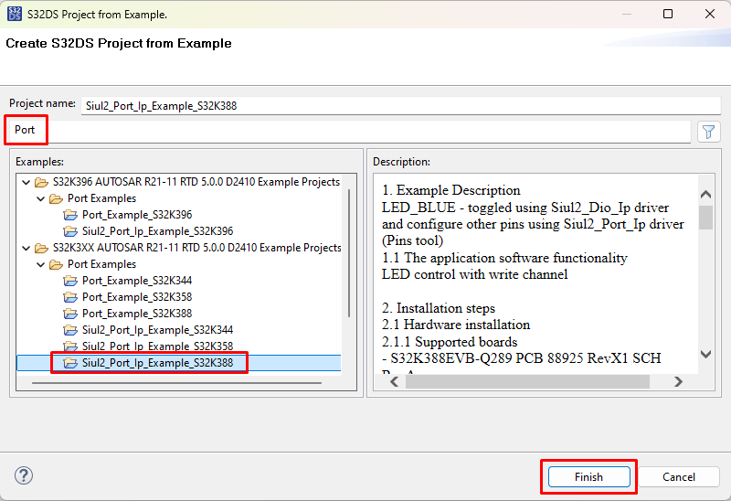 Port Project From Example