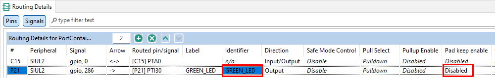 S32K389 Green LED configuration2