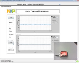 运行MPL3115压力/高度传感器的开箱即用演示
